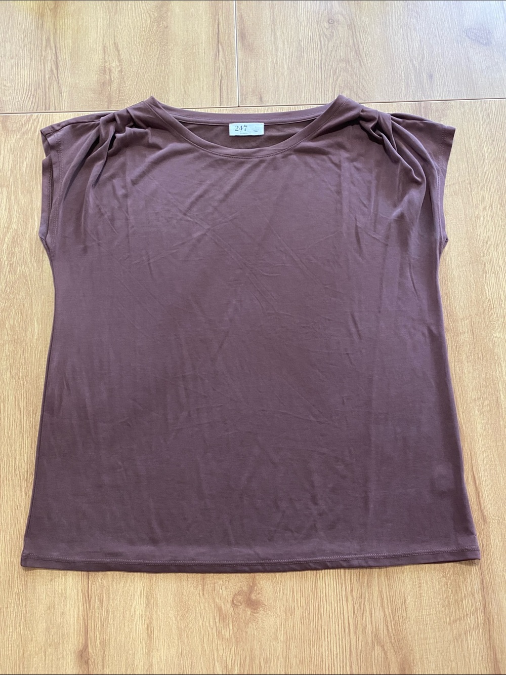 Maurices Brown Gathered Shoulder Top